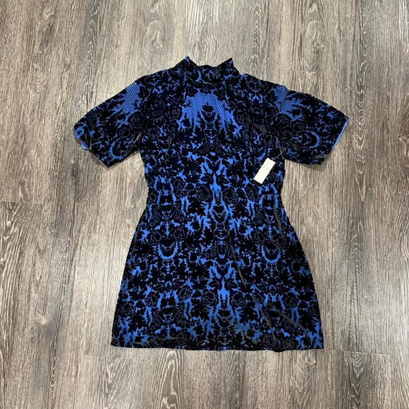 NWT Mock-Neck Velvet Mini Dress - Picture 5 of 7